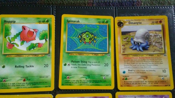 Pokemon Neo Discovery Card Lot Spinarak Unown Omanyte Hoppip Vintage Tcg Ccg English Cards