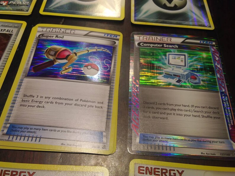 Rare Pokemon holo foil energy and trainer cards Pokemon organized play tournament reverse holo vintage rare light play play mint