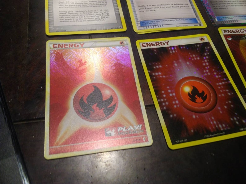 Rare Pokemon holo foil energy and trainer cards Pokemon organized play tournament reverse holo vintage rare light play play mint
