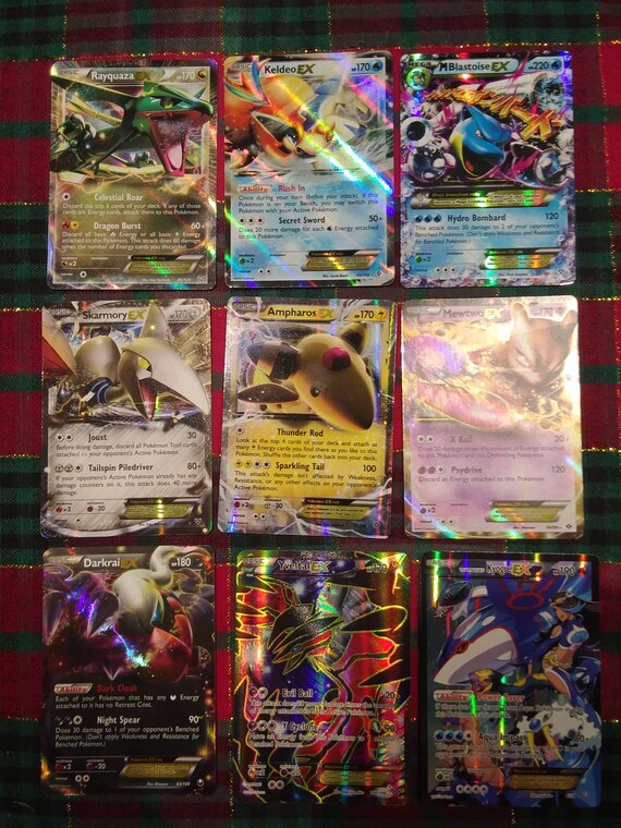 Pokemon Ex Cards Rayquaza Keldeo Mblastiose Skarmony Ampharos Mewtwo Darkrai Yveltal Kyogre Full Art Reverse Holo Rare Cool Great Gift