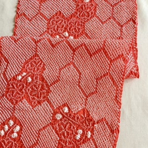 FA-38 Shibori fabric /// Unique Shibori fabric, Shibori, fabric, rare item, Orange shibori, Shilk shibori, tie dye Orange fabric left-overs