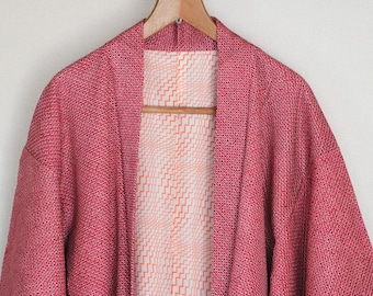 19-03 Vintage Japanese kimono Jacket ///  Haori, Silk Shibori Jacket, Vintage Haori Jacket, Shibori Kimono Jacket, Orchid Jacket, kimono