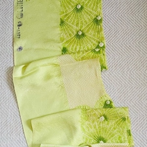 FA-53 Kimono Shibori fabric /// Silk Shibori fabric, tie dye fabric, silk kimono fabric, Japanese fabric, Vintage Green Shibori fabric