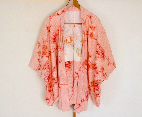 Vintage Japanese kimono Jacket /// Haori, Silk Sh