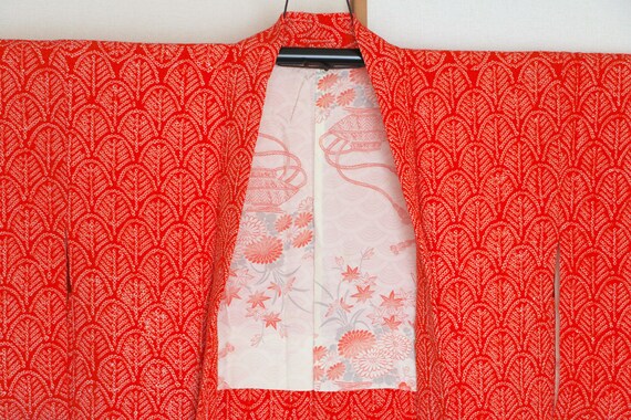 20-52 Vintage Japanese kimono Jacket /// Orange S… - image 9