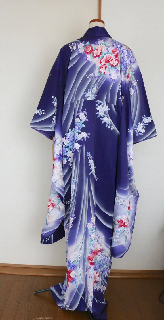 KW-215 Vintage Blue formal Kimono Furisode /// Su… - image 6