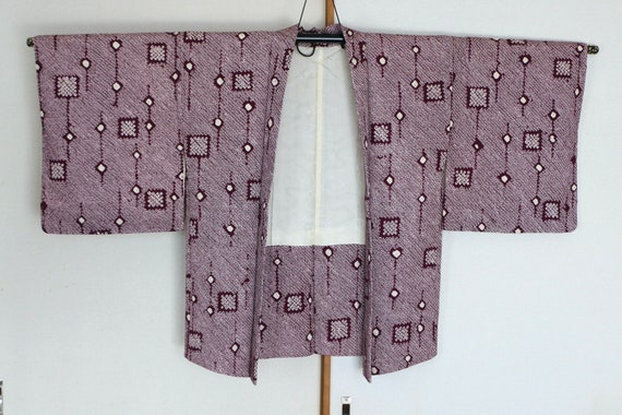 21-104 Vintage Japanese kimono Jacket /// Purple … - image 3