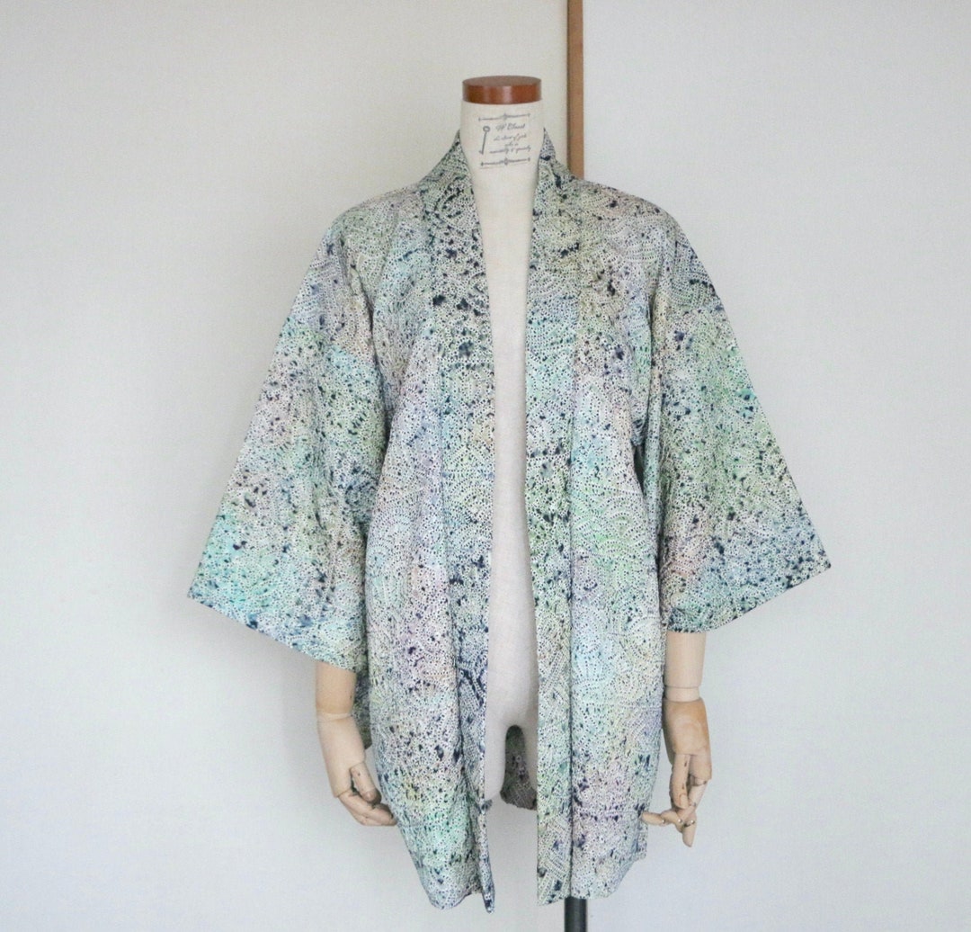 21-74 Vintage Japanese Kimono Jacket /// Haori, Tie Dye Shibori Haori ...
