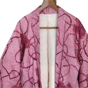 20-32 Vintage Japanese kimono Jacket /// Haori, Purple Haori, Japanese Haori, Shibori Kimono Jacket, Purple Shibori, Japanese Jacket, Haori image 10