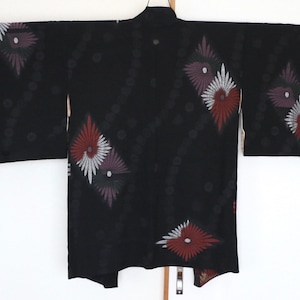 Vintage Japanese Kimono Jacket /// Black kimono, Haori, antique Kimono, Black Jacket, Silk black haori, silk haori, vintage black haori