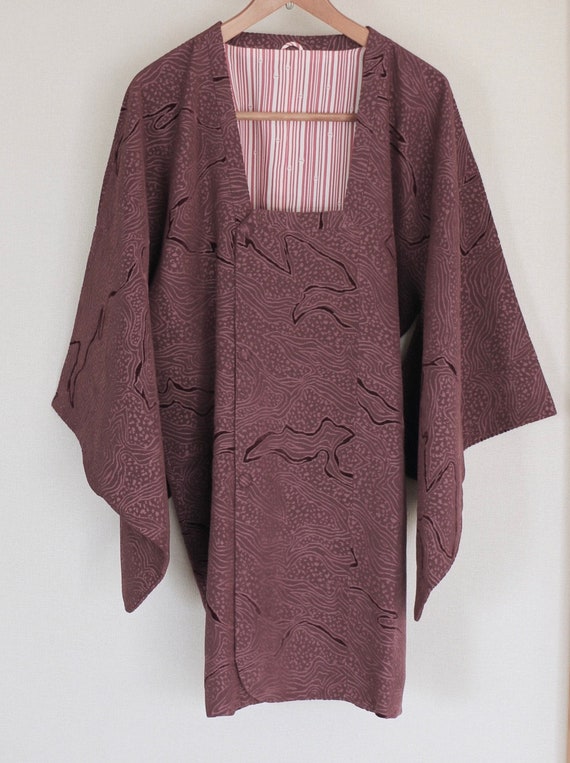 Vintage Kimono Coat, Velveteen coat, Vintage Japan