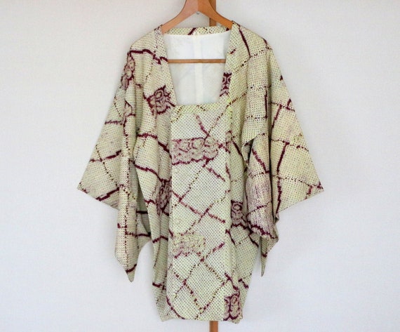 Vintage Kimono Coat /// white kimono coat, Michiyu