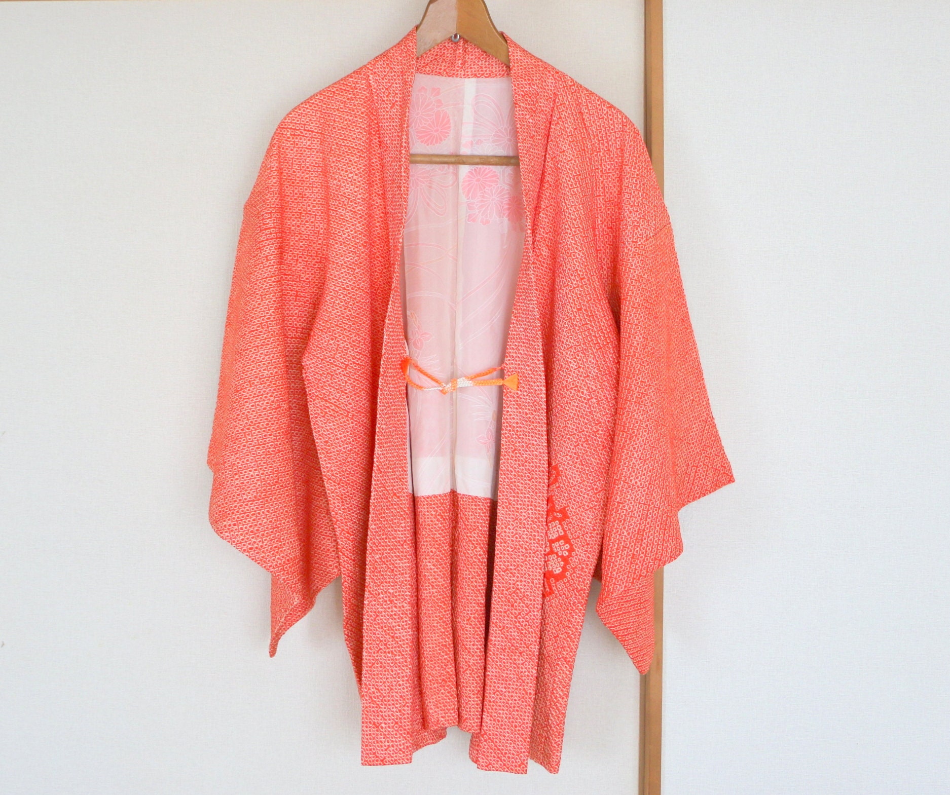 Vintage Japanese Kimono Jacket /// Haori Silk Shibori Jacket Etsy