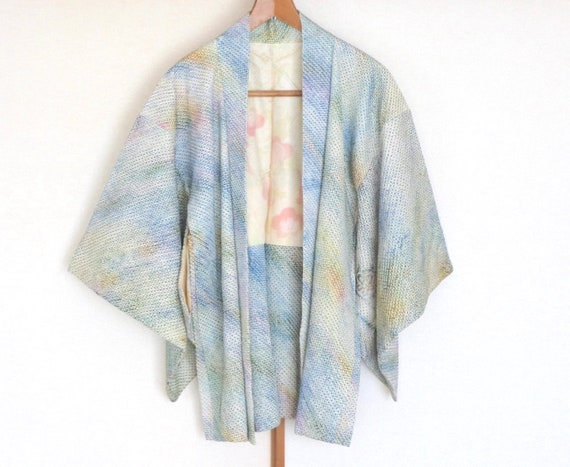 Vintage Japanese kimono Jacket /// Haori, blue Ha