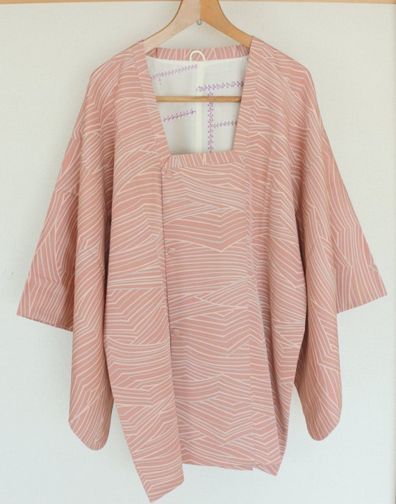 Vintage Pink Kimono Coat, Vintage Japanese Kimono