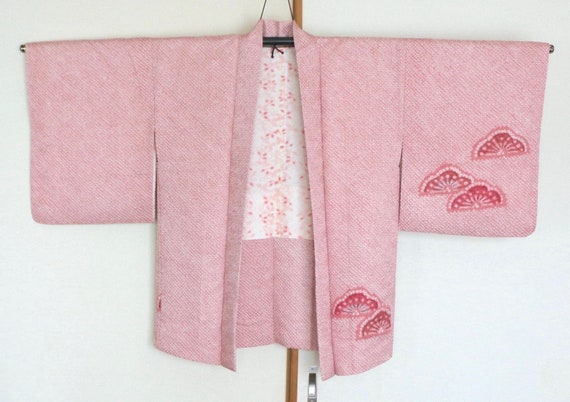 2030 Vintage Japanese kimono Jacket /// Pink silk… - image 5