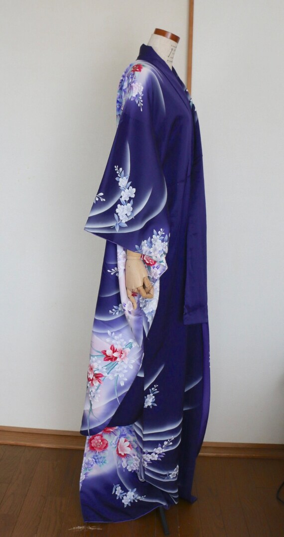 KW-215 Vintage Blue formal Kimono Furisode /// Su… - image 7