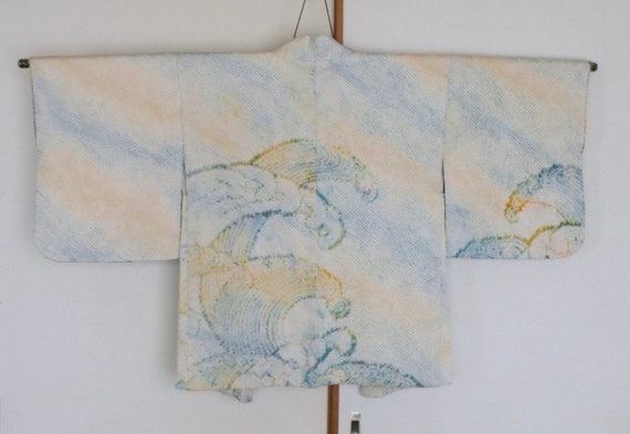 Vintage Japanese kimono Jacket /// Haori, blue Ha