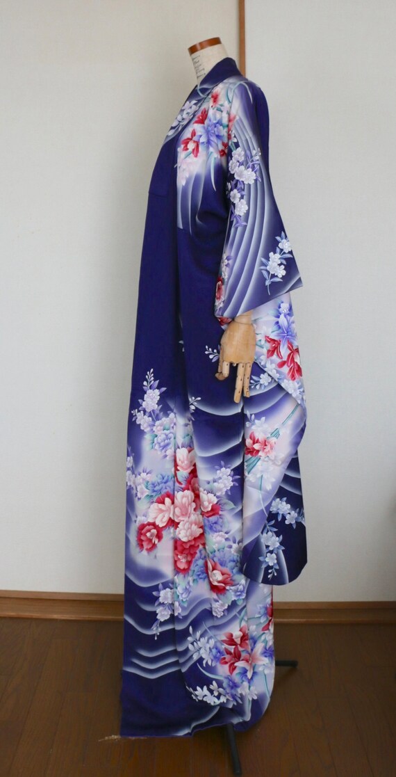 KW-215 Vintage Blue formal Kimono Furisode /// Su… - image 5