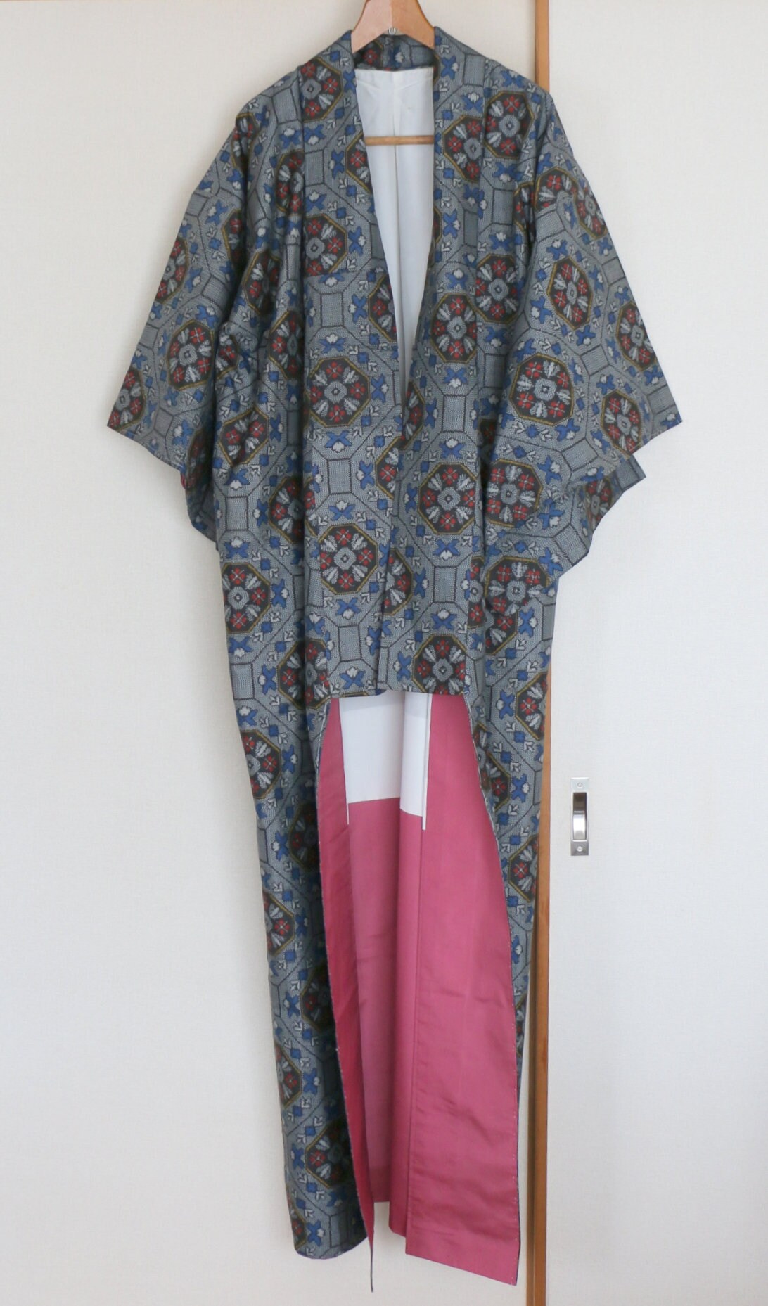 Vintage Japanese Kimono /// Tsumugi Gray Kimono Japanese | Etsy