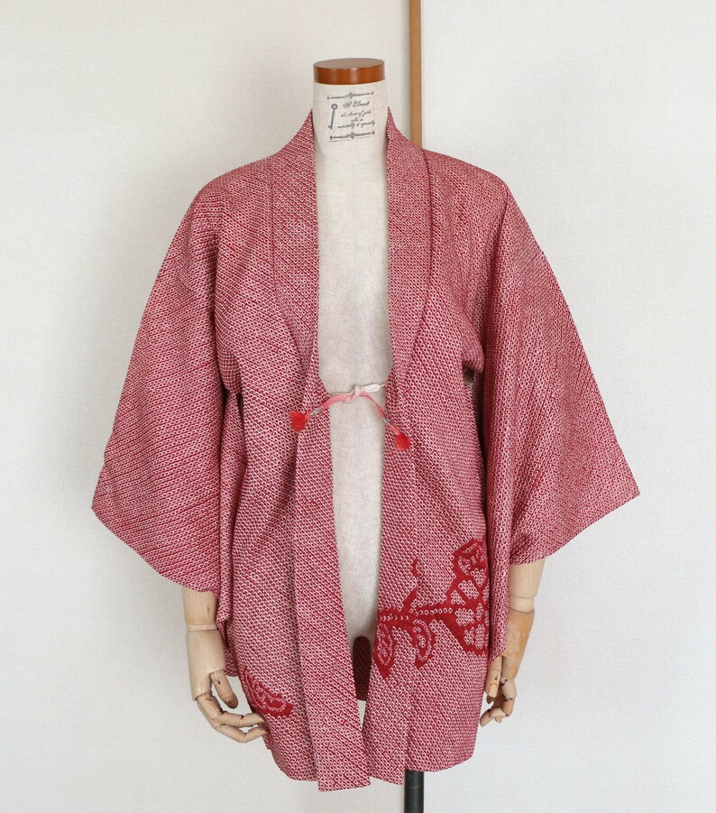 Vintage Japanese kimono Jacket /// Haori Silk Shibori Etsy