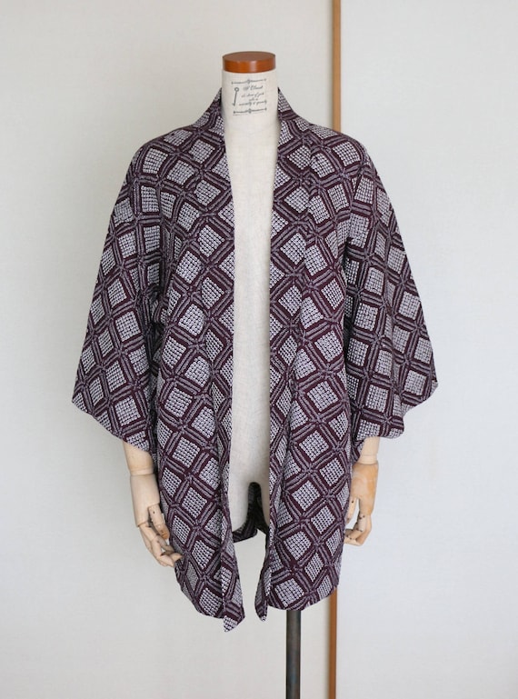 Vintage Japanese kimono Jacket /// Haori, Silk Sh