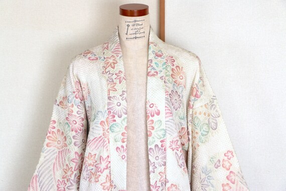 Vintage Japanese kimono Jacket /// Haori, ivory H