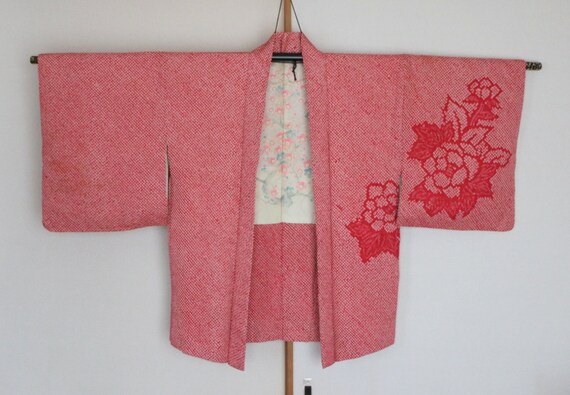 Vintage Japanese kimono Jacket /// Haori, Silk Sh