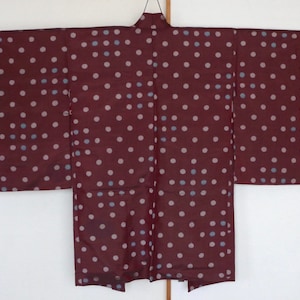 Vintage Japanese Kimono Jacket, silk kimono Jacket, Haori, antique Kimono, Jacket, beautiful kimono, Meisen Kimono, Deep purple Silk Jacket