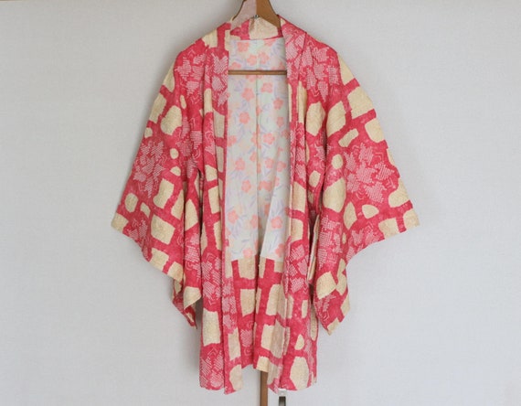 Vintage Japanese kimono Jacket /// Haori, Silk Sh