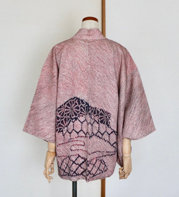 Vintage Japanese kimono Jacket /// Haori, Purple H