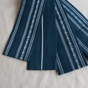 OM-07 Vintage Men Peacock Blue Cotton Obi /// Japanese indigo blue Obi, Blue Yukata belt, Kimono Belt, blue belt, navy woven Obi,
