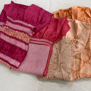 OAG-01 Silk Obiage /// Vintage Silk obiage, Orange obiage, Silk sash, Silk scarf, Red silk sash, Pink silk kimono belt, Orange sash