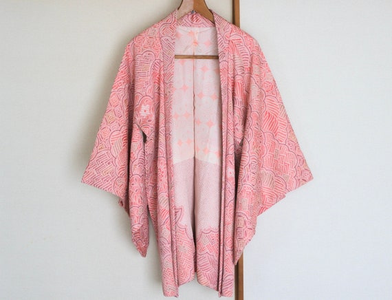 Vintage Japanese kimono Jacket /// Haori, Silk Sh