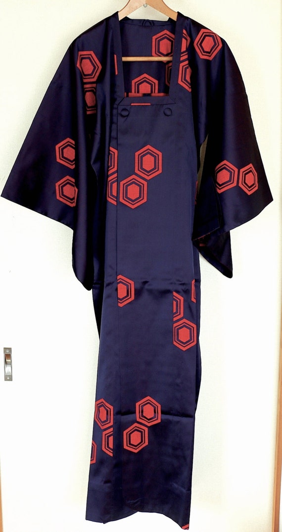 Vintage Kimono Coat, Bluish Purple coat, Vintage