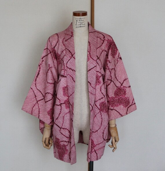 Vintage Japanese kimono Jacket /// Haori, Purple H