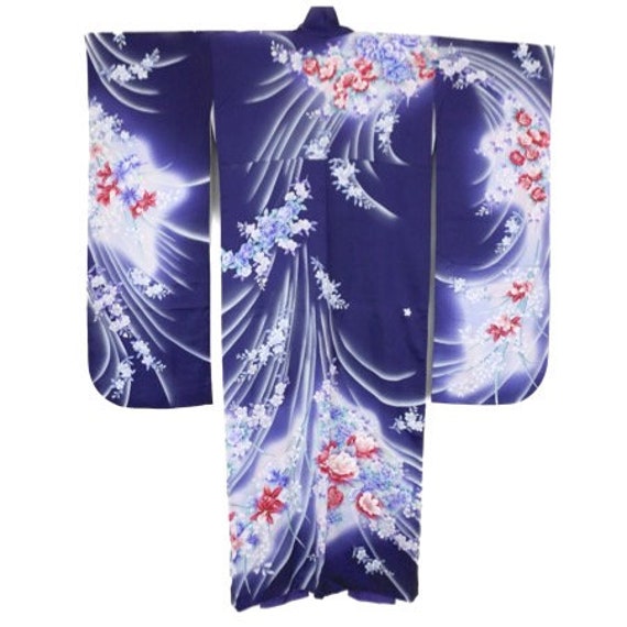 KW-215 Vintage Blue formal Kimono Furisode /// Su… - image 3