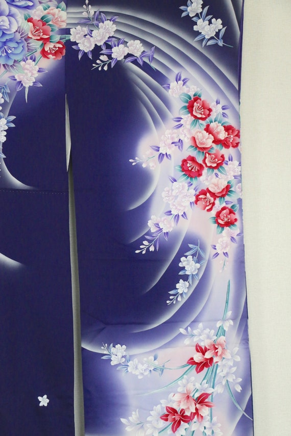 KW-215 Vintage Blue formal Kimono Furisode /// Su… - image 10