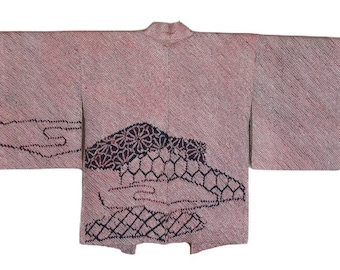 20-27 Vintage Japanese kimono Jacket /// Haori, Purple Haori, Japanese Haori, Shibori Kimono Jacket, Purple Shibori, Japanese Jacket, Haori