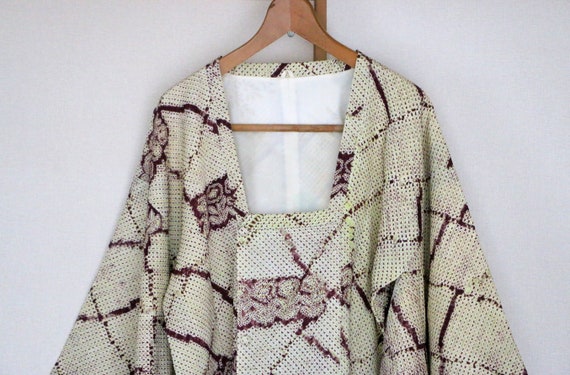 Vintage Kimono Coat /// white kimono coat, Michiyu