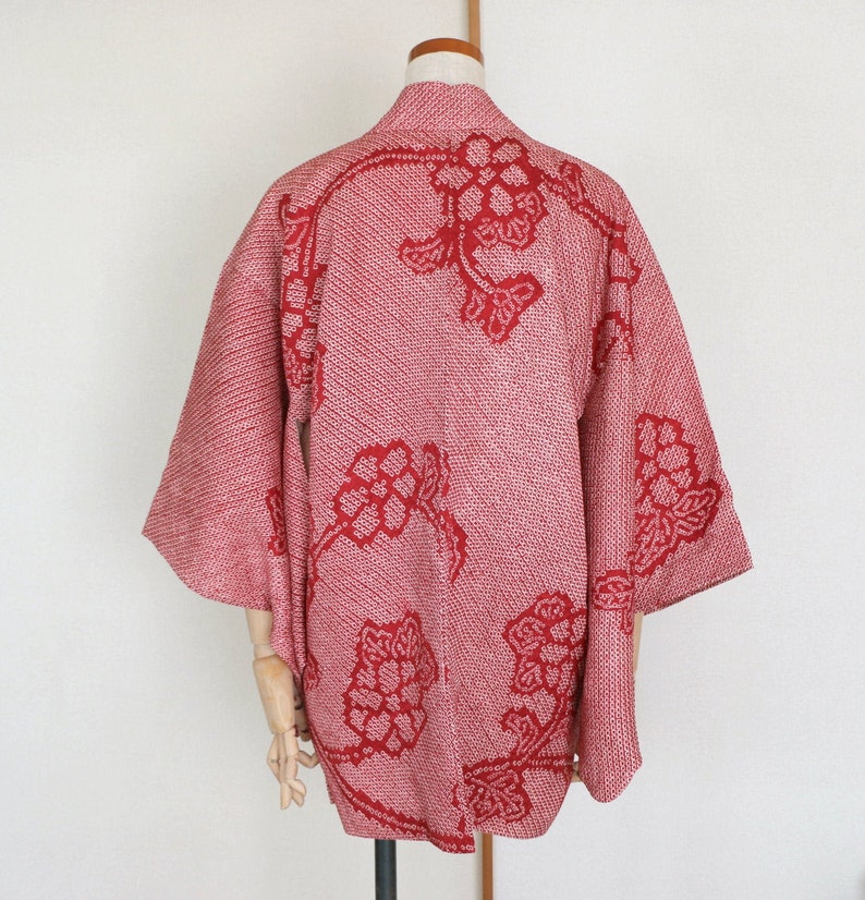 Vintage Japanese kimono Jacket /// Haori Silk Shibori Etsy