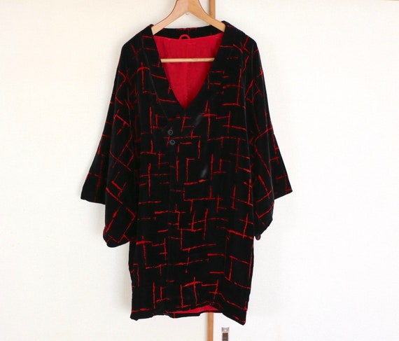 Vintage Kimono Coat /// Velvet Black Michiyuki, V