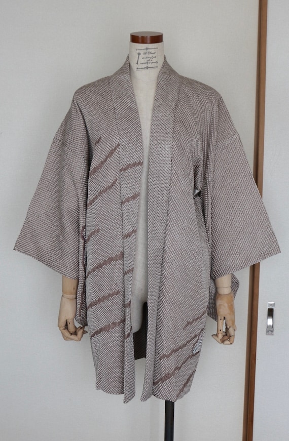 Vintage Japanese kimono Jacket /// Haori, brown H