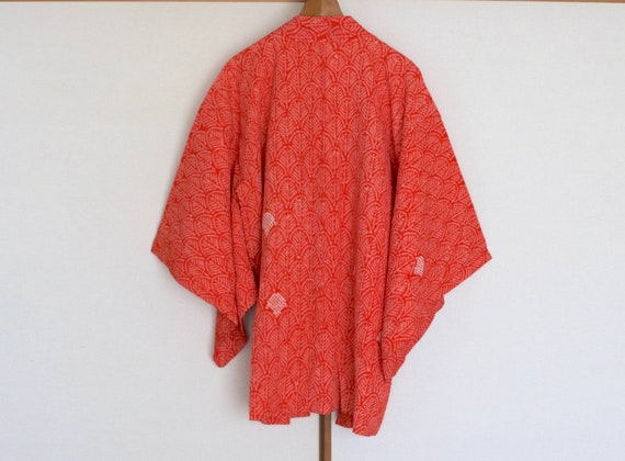 20-52 Vintage Japanese kimono Jacket /// Orange S… - image 4