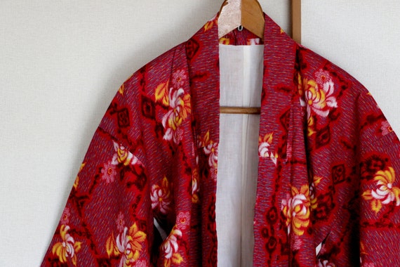 Vintage Japanese Kimono /// Robe, Botanical patter
