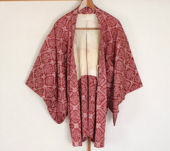 Vintage Japanese kimono Jacket /// Haori, Silk Sh