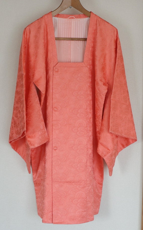 Vintage Kimono Coat, embroidered Pink coat, Vintag