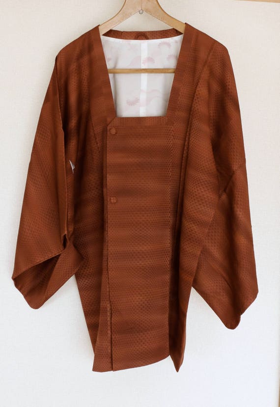 SALE /// Vintage Kimono Coat, woven Brown coat, V… - image 2