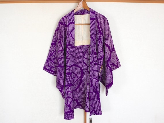 Vintage Japanese kimono Jacket /// Haori, Silk Sh