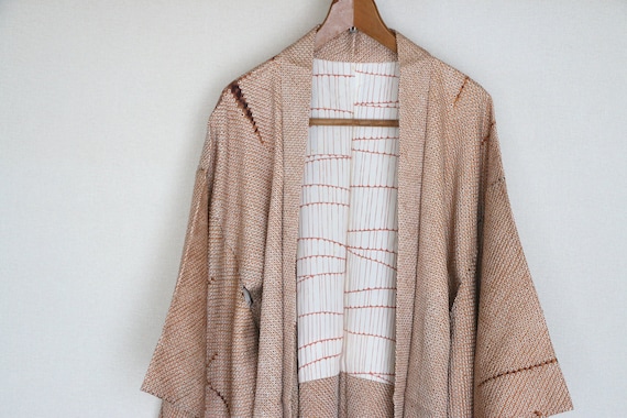 Vintage Japanese kimono Jacket /// Haori, brown H